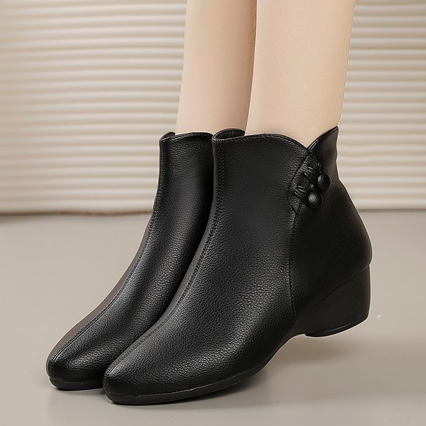 Pointed Toe Short 2025 New Small Heel High Heels Soft Leather Women's Shoes Spring Autumn Thin Martin Boots For Women_vogvips.com