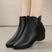 Pointed Toe Short 2025 New Small Heel High Heels Soft Leather Women's Shoes Spring Autumn Thin Martin Boots For Women_vogvips.com