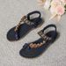 Cross-border Bohemian Ethnic Style Women's Summer Fashion Beach Flat Sandals Beaded Toe Clip Shoes_vogvips.com