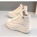 Women's High-top White Sneakers 2026 New Model, Thick-soled, Non-slip, Height-increasing Platform Casual Dad Shoes,_vogvips.com