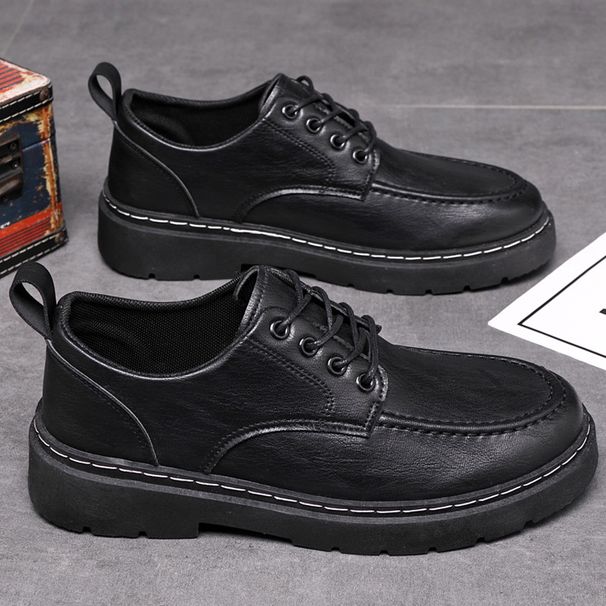 British Style Business Casual Shoes For Men – Classic Round-Toe Oxford Sneakers With Thick Rubber Sole_vogvips.com