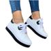 Large Summer New Casual Women's Thick Sole Round Head Embroidered Leather Top Single Shoes_vogvips.com