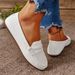 Flat Bean Shoes Women Soft Sole Non-slip Small White Shoes Flat Mouth Comfortable Large Size Women Casual Single Shoes_vogvips.com