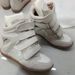 Women's High Top Sneakers Hidden Wedge Heel Color Block Flat Casual Velcro Shoes_vogvips.com