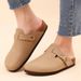Crestar Mules Cork Clogs Slippers For Women Fashion High Quality Muller Shoes With Arch Support Soft Footbed Suede Beach Slides_vogvips.com