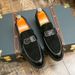 New Fashion Men's Brown Business Casual Loafer Shoes Daily Office Black Buckle Monk Men's Shoes One Foot Cover Banquet Dress Wedding Leather Shoes_vogvips.com