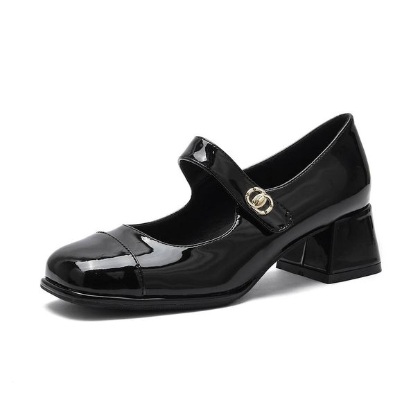 2025A Thick-soled Mary Jane Shoes, Women's Spring High Heels, Elegant And Chunky Single Shoes_vogvips.com