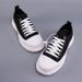 The Black And White Canvas Sponge Shoes Can Be Worn All Year Round. The Thick-soled Ones Show Your Proportion And Are Suitable For Both Men And Women_vogvips.com