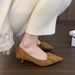 Chuyuji French-style Suede Pointed-toe Stiletto Women's High-heeled Shoes, New Spring Autumn Model, Versatile And_vogvips.com