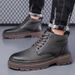 New Leather Spring Men's Shoes High-top Men's Heightening Tooling Martin Boots_vogvips.com