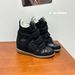Women's High Top Flat Casual Shoes Color Block Round Toe Hidden Height Increase Velcro Sneakers Versatile_vogvips.com