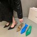 Black High Heels For Women 2024 Spring New French Style Korean Version Single Shoes To Match Skirts Pointed Toe Stiletto_vogvips.com