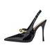 Exclusive For Cross-border Sales, European And American Style 2026 New Fashion Pointed-toe Metal Strap Stiletto Backless_vogvips.com