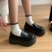 High Quality Low-cut Thick-soled Leather Versatile Retro British Style Height-increasing Loafers Single Platform Shoes For Women_vogvips.com