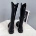 V-Cut Long Slimming Soft Leather Over-the-Knee High Petite Knight Stretch Slim Boots_vogvips.com