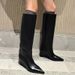 2025 Autumn Winter New Pointed Toe Wedge Loose Slip-On Straight Riding High Tube Fashion Over-the-Knee Long Boots Women_vogvips.com