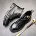 European Warm Series Bowei Genuine Leather Cowhide Soft Sole Men's British Work Round Toe Mid-top Lace-up Trendy Martin Boots_vogvips.com