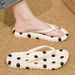 Trendy Polka Dot Flip-Flops For Women, 2026 New Summer Model, Indoor And Outdoor Use, Leopard Print Soft Sole Sandals_vogvips.com