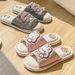 Crestar Summer Cute For Women Soft Comfort Indoor House Slides Casual Flat Shoes Open Toe Linen Cotton Slippers_vogvips.com