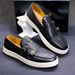 Men's Shoes Double Buckle Casual Leather Shoes Genuine Leather Loafers Men's Comfortable Flat Shoes Daily Versatile Slip On_vogvips.com