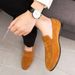 New Fashion Black Business Casual Loafers Daily Yellow Matte Office Men's Shoes One Foot Pedal Brown Banquet Dress Leather Shoes_vogvips.com