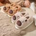Cozy Plush Slippers For Women And Men - Thick Sole Indoor Outdoor House Shoes With Round Toe And Warm Fleece Lining, Perfect For Fall Winter_vogvips.com