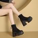 Chunky High Heels 11cm Mesh Platform Thick Sole Petite Princess Slim Knight Height Increasing Women's Boots_vogvips.com