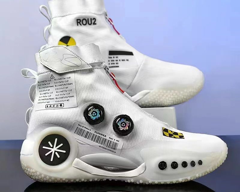 High Top Basketball Shoes For Teenagers Sports Shoes With Rotating Buttons Grip, Non Slip Wear Resistant And Shock Absorbing Practical Training Shoes_vogvips.com
