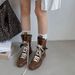 Women's Soft Leather Retro Lace-Up Ankle Boots With Low Block Heel For Autumn Winter Spring Mid Calf Motorcycle Boots, Martin Ankle Boots_vogvips.com