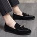 Round Head Suede Sanded Beanie Shoes Men's Small Leather Shoes With Fringes_vogvips.com