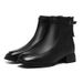 Women's Thick-soled Martin Boots, 2025 Autumn And Winter New Style, Plush Lined, Stylish Short Boots, British Style, Versatile Slim-fit Leather Boots, Cotton Shoes_vogvips.com