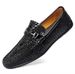 Large Size 47 Top Layer Cowhide Loafers Men's British Style Casual Hairstylist Slip-On Work Shoes_vogvips.com