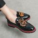 New Fashion Men's Brown Business Casual Loafer Shoes Daily Office Black Buckle Monk Men's Shoes One Foot Cover Banquet Dress Wedding Leather Shoes_vogvips.com