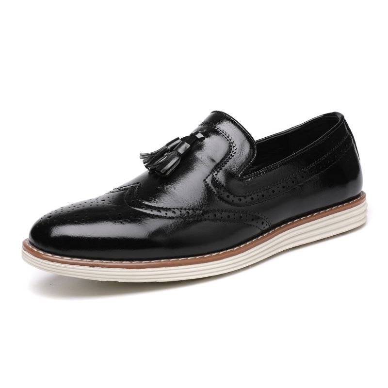 New men's casual shoes a slip-on business dress Brock fringe leather shoes_vogvips.com