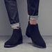 Thick-soled Tooling Boots Men's Retro Leather Outdoor Locomotive Boots Heightening Zipper Leather Martin Boots Men's Short Boots_vogvips.com