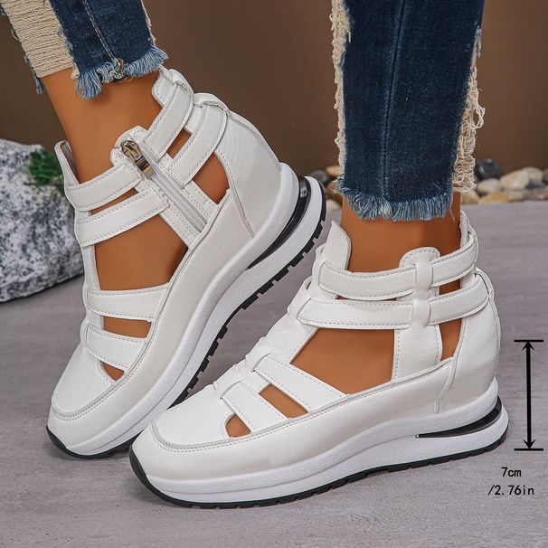 2025 New Fashion Hollow Thick-Soled Wedge Shoes Cross-Border Summer Casual Sandals For Women_vogvips.com