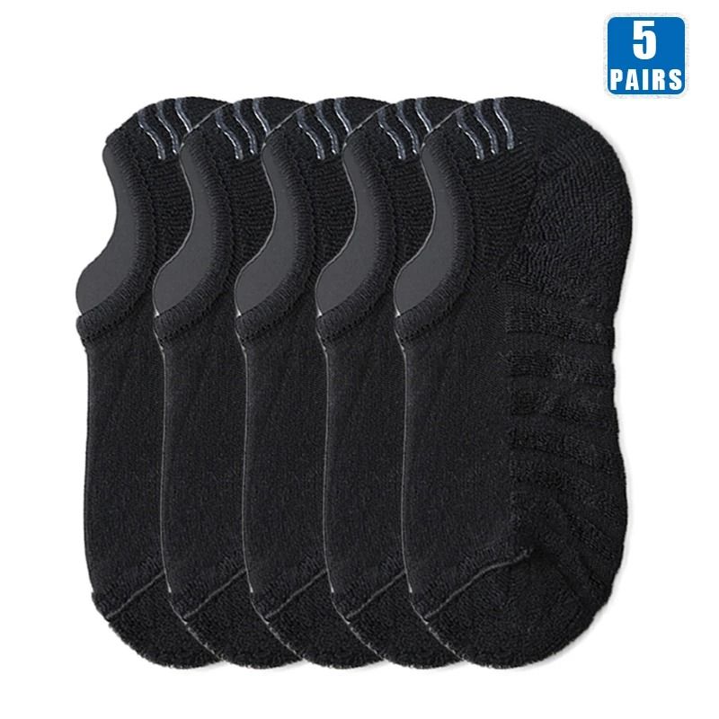 5 Pairs Men's Cotton Short High Quality Crew Ankle Casual Soft Non-Slip Breathable Low-Cut Summer Autumn Socks For Men_vogvips.com