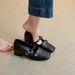 Vintage Camellia Buckle Mary Jane 2026 New Style Chunky Heel Small Soft Leather Height-Increasing Black Single Shoes_vogvips.com