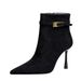 7922-6 European And American Style Sexy Fashion Pointed Toe Suede Thin Belt Buckle Side Zipper High Heel Short Boots For_vogvips.com