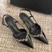 2026 Spring And Autumn New Style Pointed Toe Rhinestone High Heels For Women, Black Patent Leather V-Cut Thin Heel Sexy_vogvips.com