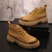 Short Boots Men's Retro Martin Boots Lace-Up Men's Boots Short Casual Youth Thick-soled Tide Boots_vogvips.com