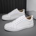 Men's Shoes Red Bottom Rivet Casual Shoes Simple Social Guy Sneakers Fashionable Trend Real Microfiber Leather Shoes White Shoes_vogvips.com