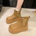 Thick-soled, Fleece And Thickened Ankle Boots 2025 Winter New Style Thick-soled Burken_vogvips.com