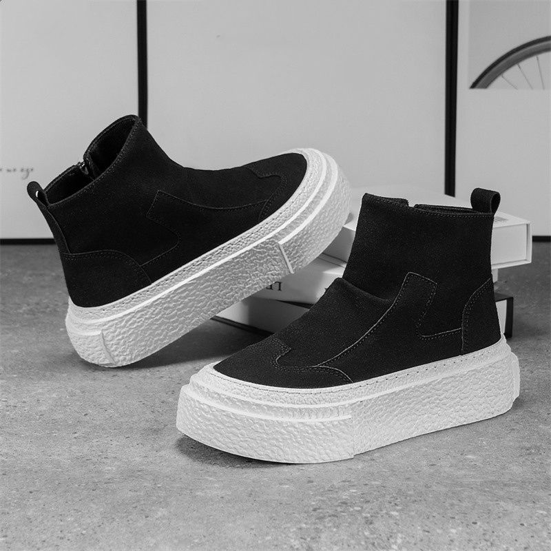 Men's Shoes 25 Autumn New Style Leather Shoes Men's High-top Casual Board Shoes_vogvips.com
