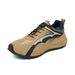 VICKI BROWN Men's Brown Color Block Leather Sneakers, Comfort Cushioned Non Slip Outdoor Casual Walking Shoes_vogvips.com