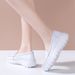 Nurse Shoes Women's Soft Soles White Black Work Shoes Flat Comfortable Light Breathable Casual White Shoes_vogvips.com