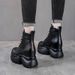 Autumn Winter New Small Stature Genuine Leather Platform Women Motorcycle Top Layer Cowhide Short Thick Sole Height_vogvips.com