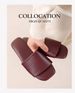 Elegant And Simple Genuine Leather Slippers For Women, Made Of Top-layer Sheepskin, Lightweight, Breathable, Non-slip,_vogvips.com