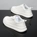 Men's Casual Sneakers Spring Summer Fashion Thick Soled White Non Slip Sports Shoes Height Increasing Versatile D196_vogvips.com