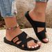 Women's Casual Sporty Sandals Breathable Comfortable Skin-Friendly Flat Bottom Slip-On Slippers_vogvips.com